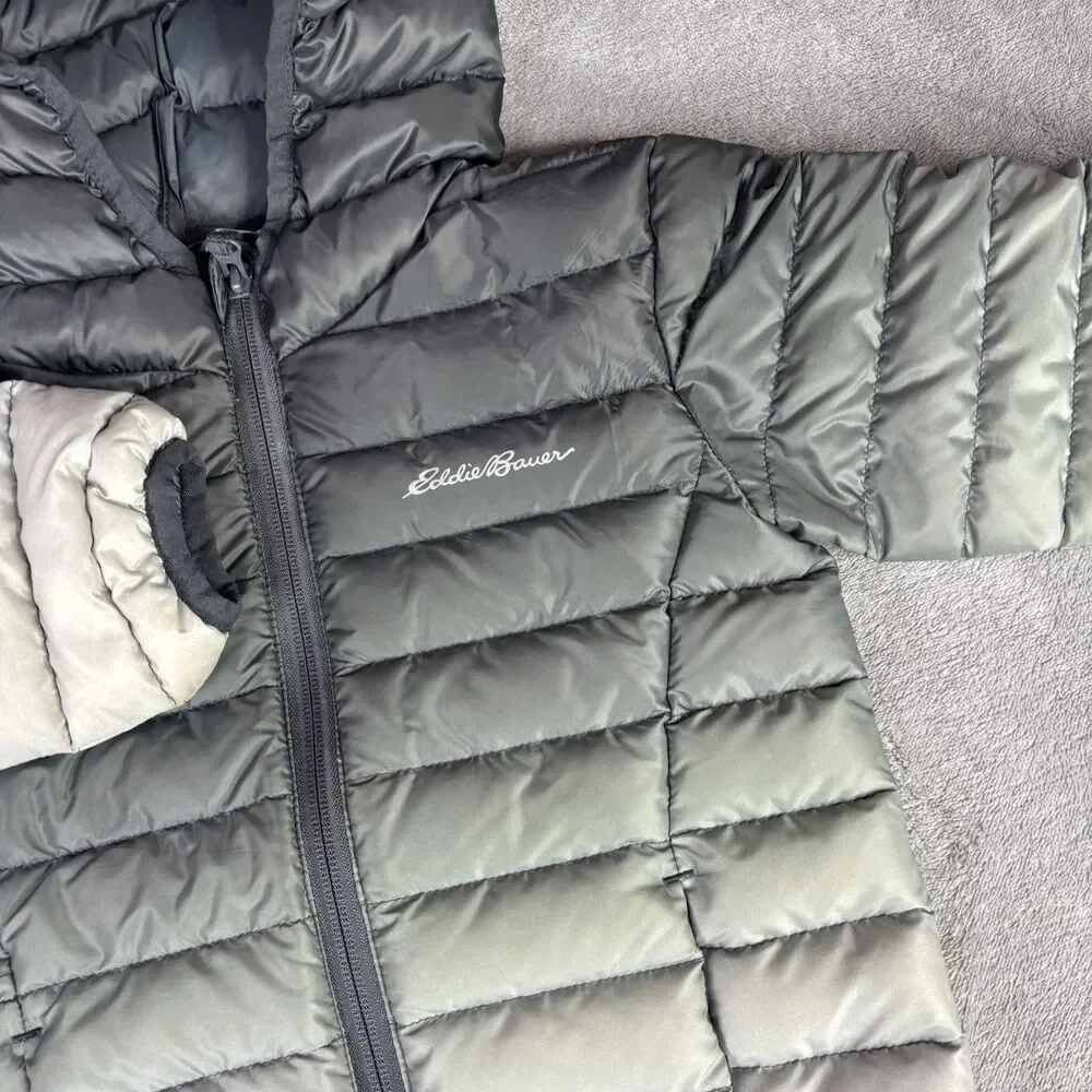 Eddie Bauer Jacket Unisex Kids 4 Gray Puffer Hooded Down Insulated‎ Winter